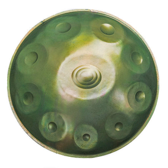 Handpan, frequence 432hz, frequence 440hz, hang drum, hang, gamme ré mineur kurd, do majeur, Zenapan, vert